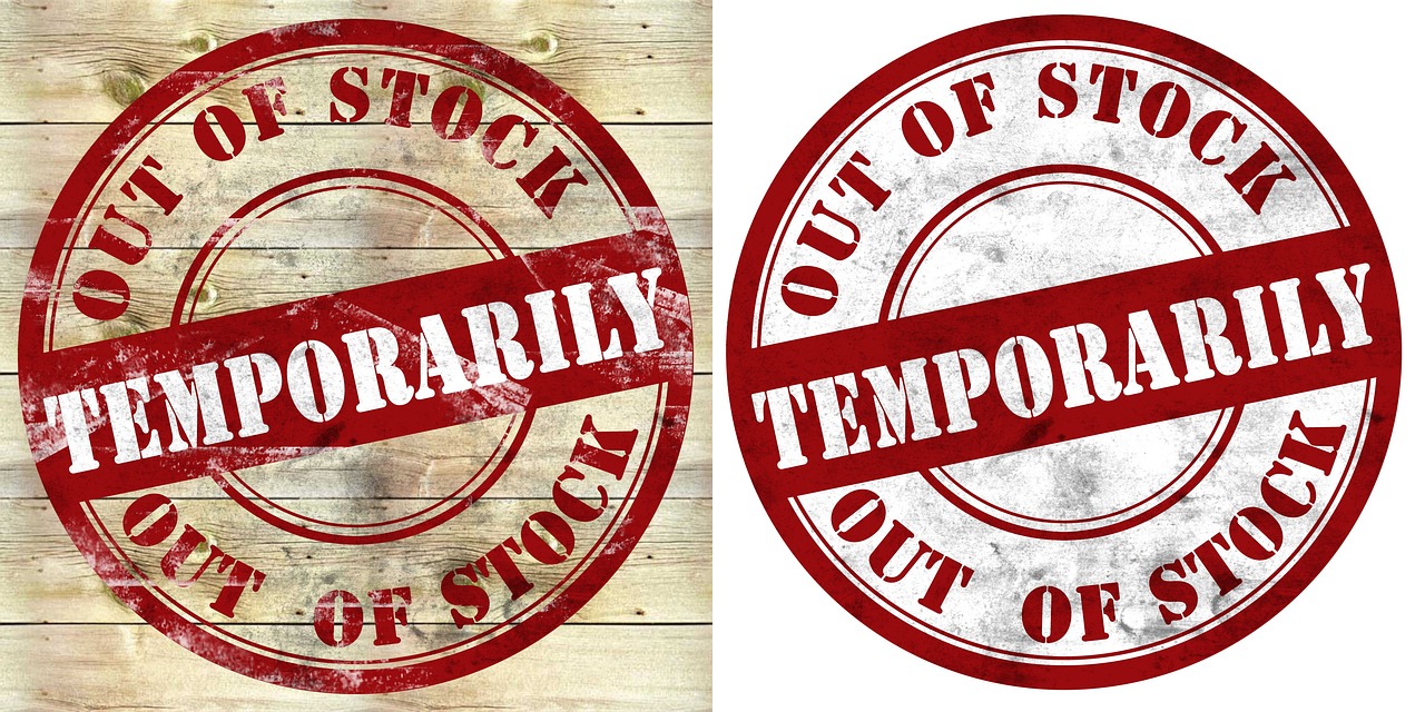Out of stock stamps representing content restrictions